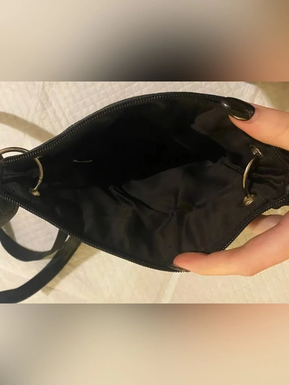 Silver Fever Black Genuine Leather East West Cross Body Organizer Bag